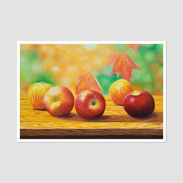 싱그러운 사과향기 4 - 중형 유화그림 사과그림 인테리어액자