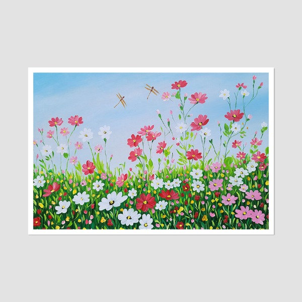 코스모스 향기 - 중형 유화그림 인테리어액자 꽃그림 코스모스그림