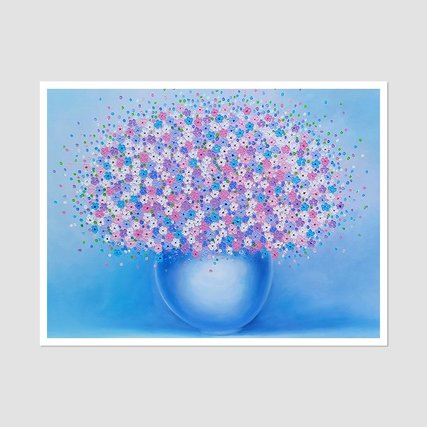 행복한 일상 (퍼플) - 중대형 유화그림 인테리어액자 정물화 꽃그림