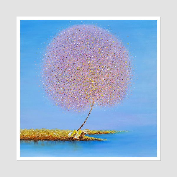 나무가 있는 풍경 4 - 중형 유화그림 인테리어액자 거실액자 예쁜그림