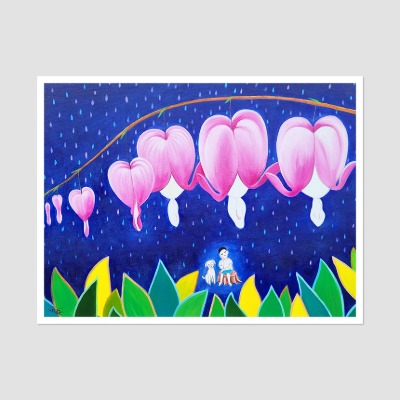 봄비 내리던 날 - 중대형 유화그림 거실액자