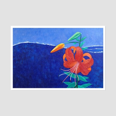 산골의 참나리꽃 - 중형 유화그림 인테리어그림 꽃그림