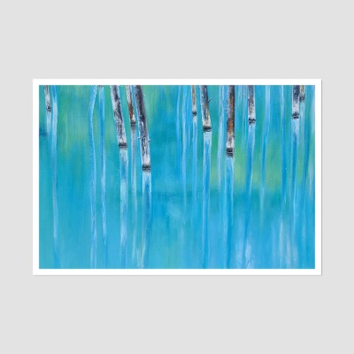 청의 호수 - 중형 유화그림 인테리어액자 풍경화