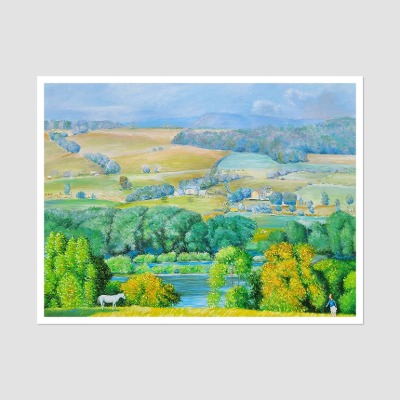 ﻿저 언덕 (위 아름다운 마을) - 다니엘 가버 중대형 유화그림 풍경화 인테리어액자