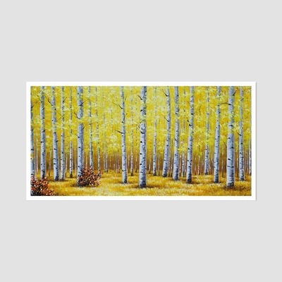 자작나무가 있는 풍경 3 - 대형 유화그림 거실액자 자작나무그림