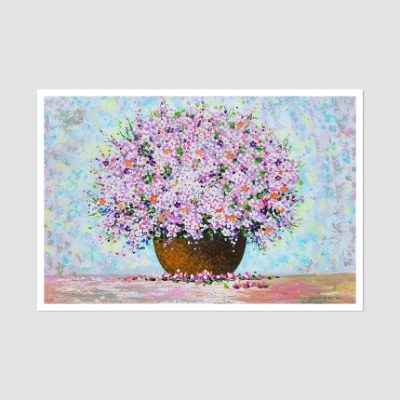 보라빛 향기 - 중대형 유화그림 인테리어액자 꽃그림