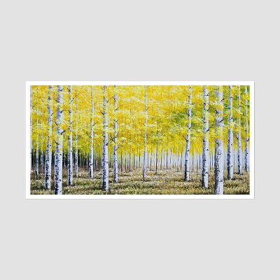 자작나무가 있는 풍경 - 대형 유화그림 거실액자 인테리어그림 풍경화
