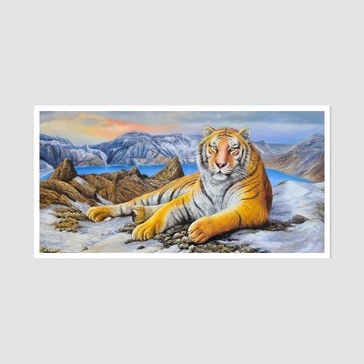 백두산 호랑이 3 - 대형 유화그림 거실액자 호랑이그림