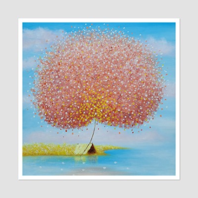 나무가 있는 풍경 4 - 중형 유화그림 인테리어액자 거실액자 예쁜그림