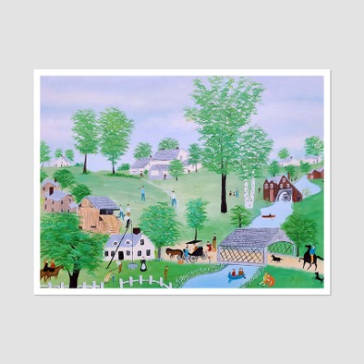 봄 - 그랜마 모지스 중대형 유화그림 인테리어액자 명화그림 거실액자