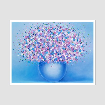 행복한 일상 (퍼플) - 중대형 유화그림 인테리어액자 정물화 꽃그림