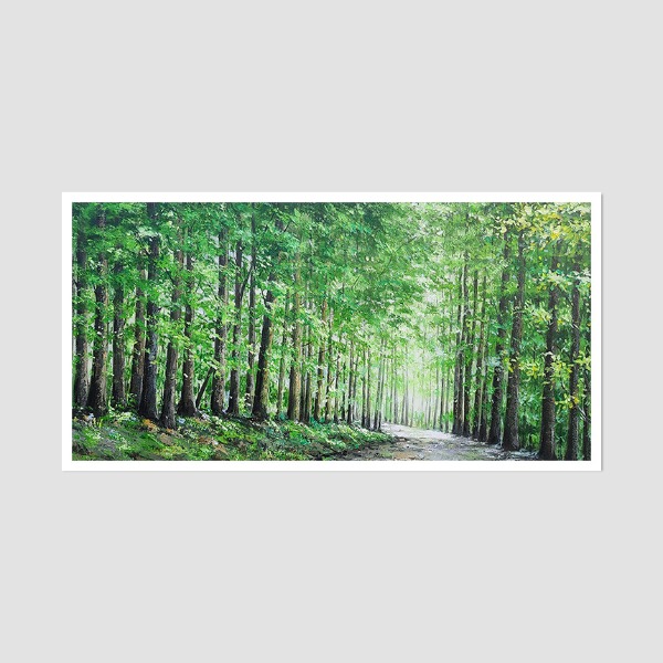 숲속의 산책로 - 대형 유화그림 거실액자 풍경화