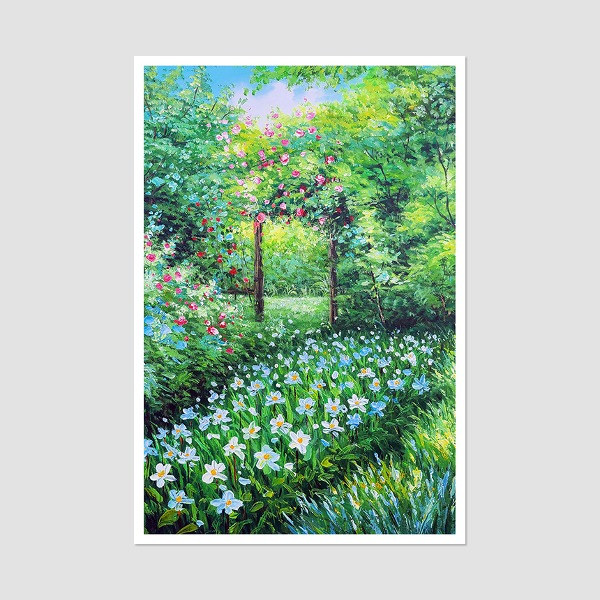 내 마음의 푸른 정원 - 중형 유화그림 인테리어그림 거실액자 풍경화