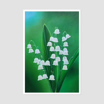 은방울꽃 - 중형 유화그림 인테리어액자 거실그림