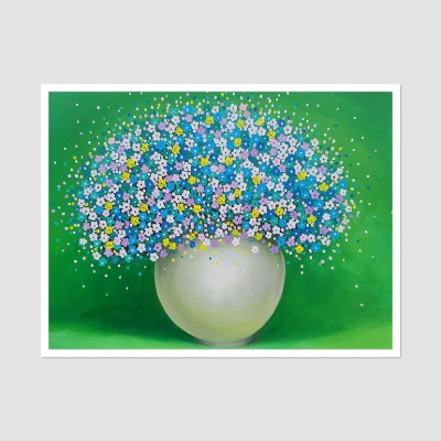 행복한 일상 (그린) - 중대형 유화그림 인테리어액자 정물화 꽃그림
