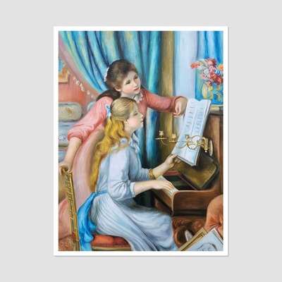 피아노 치는 소녀들 - 르누아르 중대형 유화그림 명화액자 명화