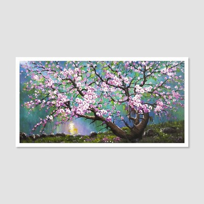 봄의 연가 - 대형 유화그림 산복사나무 거실액자