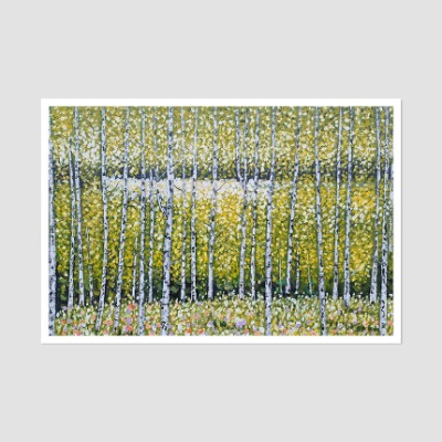 자작나무가 있는 풍경 2 - 중형 유화그림 거실액자 인테리어그림