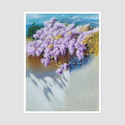 활짝 핀 위스테리아 - 이오시프 크라치코브스키 중대형 유화그림 풍경화 꽃그림 등나무꽃
