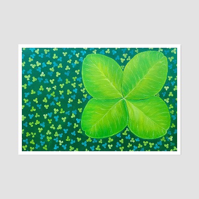 행운의 네잎 클로버 - 중형 유화그림 인테리어액자 풍경화