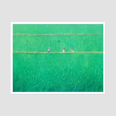청보리밭 푸른동심 - 중대형 유화그림 인테리어액자 풍경화